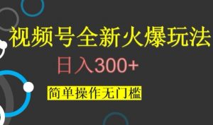 视频号最新爆火玩法，日入300+，简单操作无门槛【揭秘】-遨游资源库