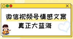 视频号情感文案，真正大蓝海，简单操作，新手小白轻松上手（教程+素材）【揭秘】-遨游资源库