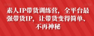 素人IP带货训练营，全平台最强带货IP，让带货变得简单、不再神秘-遨游资源库