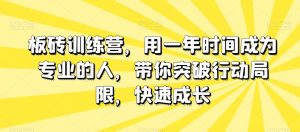 板砖训练营，用一年时间成为专业的人，带你突破行动局限，快速成长-遨游资源库