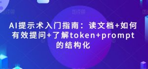 AI提示术入门指南：读文档+如何有效提问+了解token+prompt的结构化【揭秘】-遨游资源库