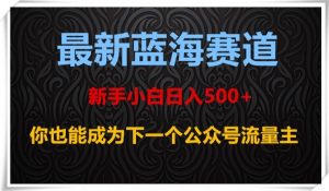 最新蓝海赛道，新手小白日入500+，你也能成为下一个公众号流量主【揭秘】-遨游资源库