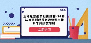 主播运营型实战训练营-第34期从底层到起号到运营型主播到千川投放思路-遨游资源库