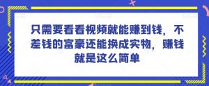 谁做过这么简单的项目？只需要看看视频就能赚到钱，不差钱的富豪还能换成实物，赚钱就是这么简单！【揭秘】-遨游资源库