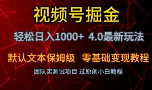 视频号掘金轻松日入1000+4.0最新保姆级玩法零基础变现教程【揭秘】-遨游资源库