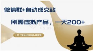 十万个富翁修炼宝典之8.微信群+自动成交站,刚需虚拟产品,一天200+-遨游资源库