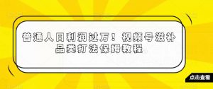 普通人日利润过万！视频号滋补品类打法保姆教程【揭秘】-遨游资源库