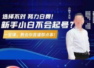大左教您从0到1做直播带货,选择不对,努力白费,5小时课程搞定那点事,解决你起号问题-遨游资源库