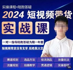 果哥·2024短视频带货实操课，​赛道规划/选品方法/投流测品/放量玩法/流量规划/拍摄教学-遨游资源库