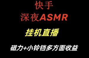 快手深夜ASMR挂机直播，磁力+小铃铛收益（附带工具和5G素材）【揭秘】-遨游资源库