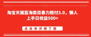 淘宝天猫蓝海类目暴力赔付3.0，懒人上手日收益500+【仅揭秘】-遨游资源库
