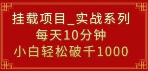 挂载项目，小白轻松破1000，每天10分钟，实战系列保姆级教程【揭秘】-遨游资源库