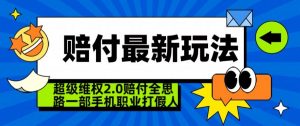 超级维权2.0全新玩法，2024赔付全思路职业打假一部手机搞定【仅揭秘】-遨游资源库