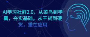 AI学习社群2.0，从菜鸟到学霸，夯实基础，从干货到硬货，重在应用-遨游资源库