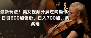 最新玩法！美女视频分屏逆向操作~日引600加色粉，日入700加，条条爆【揭秘】-遨游资源库