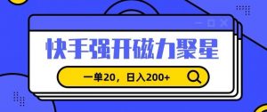 信息差赚钱项目，快手强开磁力聚星，一单20，日入200+【揭秘】-遨游资源库