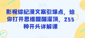 影视综纪漫文案引爆点，给你打开思维醍醐灌顶，255种开头详解课-遨游资源库