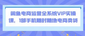 闲鱼电商运营全系统VIP实操课，1部手机随时随地电商卖货-遨游资源库