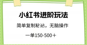 小红书进阶玩法，一单150-500+，简单复制粘贴，小白也能轻松上手【揭秘】-遨游资源库