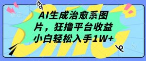 AI生成治愈系图片，狂撸平台收益，小白轻松入手1W+【揭秘】-遨游资源库