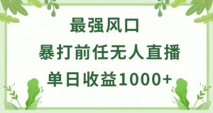 暴打前任小游戏无人直播单日收益1000+，收益稳定，爆裂变现，小白可直接上手【揭秘】-遨游资源库