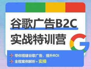 谷歌广告B2C实战特训营，500+谷歌账户总结经验，实战演示如何从0-1搭建广告账户-遨游资源库
