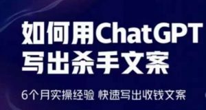 如何用ChatGPT写出杀手文案，6个月实操经验，快速写出收钱文案-遨游资源库