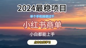 2024最稳蓝海项目，小红书商单项目，没有之一【揭秘】-遨游资源库