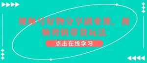 视频号好物分享副业课，视频剪辑带货玩法-遨游资源库