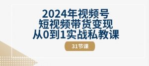 2024年视频号短视频带货变现从0到1实战私教课(31节视频课)-遨游资源库