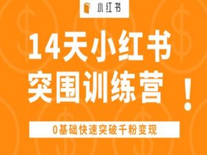 14天小红书突围训练营 ，0基础快速突破千粉变现-遨游资源库
