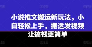 小说推文搬运新玩法，小白轻松上手，搬运发视频让搞钱更简单-遨游资源库