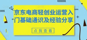 京东电商轻创业运营入门基础通识及经验分享-遨游资源库