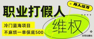 职业打假人电商维权揭秘，一单保底500，全新冷门暴利项目【仅揭秘】-遨游资源库