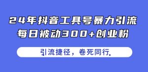 24年抖音工具号暴力引流,每日被动300+创业粉,创业粉捷径,卷死同行【揭秘】-遨游资源库