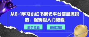 从0-1学习小红书聚光平台信息流投放，保姆级入门教程-遨游资源库