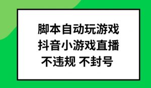 脚本自动玩游戏，抖音小游戏直播，不违规不封号可批量做【揭秘】-遨游资源库