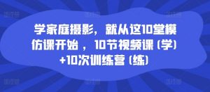 学家庭摄影，就从这10堂模仿课开始 ，10节视频课(学)+10次训练营(练)-遨游资源库