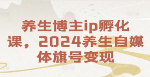 养生博主ip孵化课，2024养生自媒体旗号变现-遨游资源库