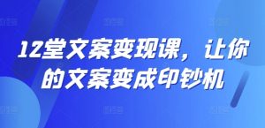 12堂文案变现课,让你的文案变成印钞机-遨游资源库
