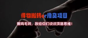 得物搬砖撸货项目?掰下数据，我给你们说说顶层思维【揭秘】-遨游资源库