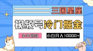 2024视频号三国冷门赛道掘金，条条视频爆款，操作简单轻松上手，新手小白也能月入1w-遨游资源库