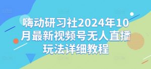 嗨动研习社2024年10月最新视频号无人直播玩法详细教程-遨游资源库