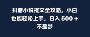 抖音小说推文全攻略，小白也能轻松上手，日入 5张+ 不是梦【揭秘】-遨游资源库