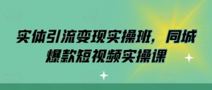 实体引流变现实操班，同城爆款短视频实操课-遨游资源库