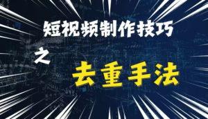最新短视频搬运，纯手工去重，二创剪辑方法【揭秘】-遨游资源库