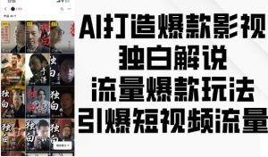 AI打造爆款影视独白解说，流量爆款玩法，引爆短视频流量-遨游资源库