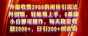 外面收费3980的闲鱼引流法，轻松易上手,0基础小白即可操作，日引200+创业粉的保姆级教程【揭秘】-遨游资源库