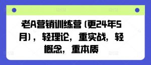 老A营销训练营(更24年12月)，轻理论，重实战，轻概念，重本质-遨游资源库