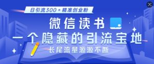 微信读书，一个隐藏的引流宝地，不为人知的小众打法，日引流300+精准创业粉，长尾流量源源不断-遨游资源库